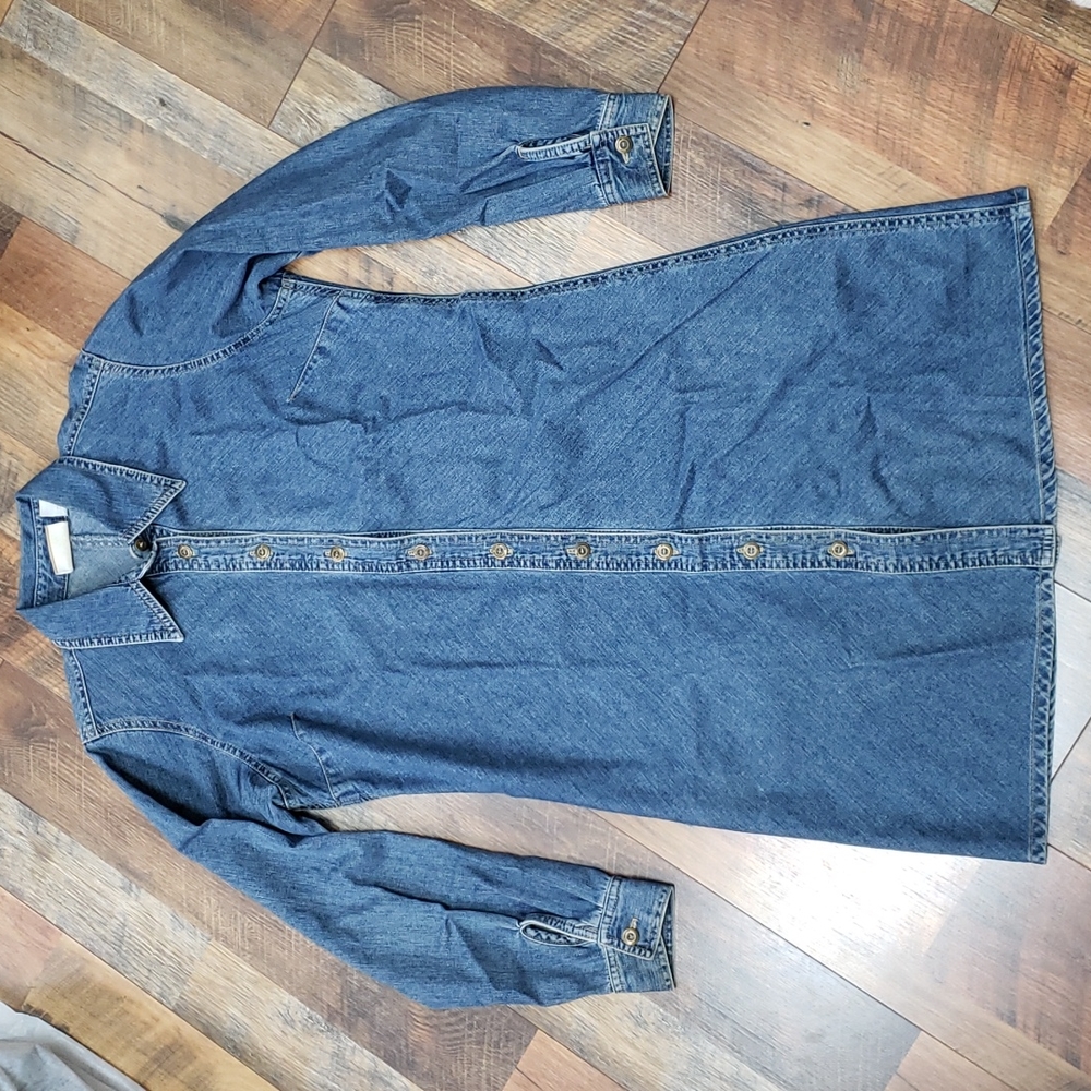 Liz Claiborne Lizsport Denim Button Front Collared Dress, Size 10